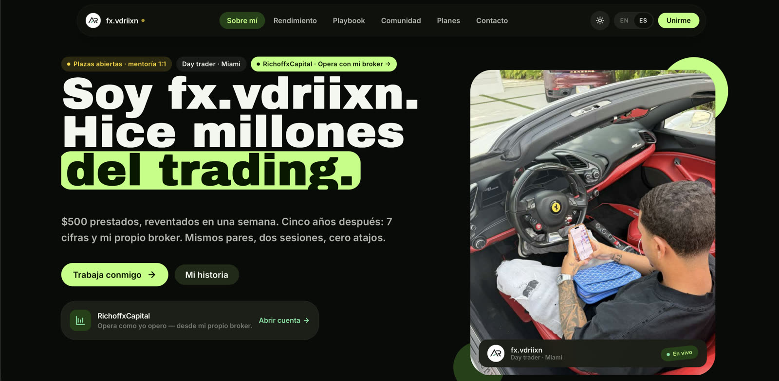 Hero — "Hice millones del trading"
