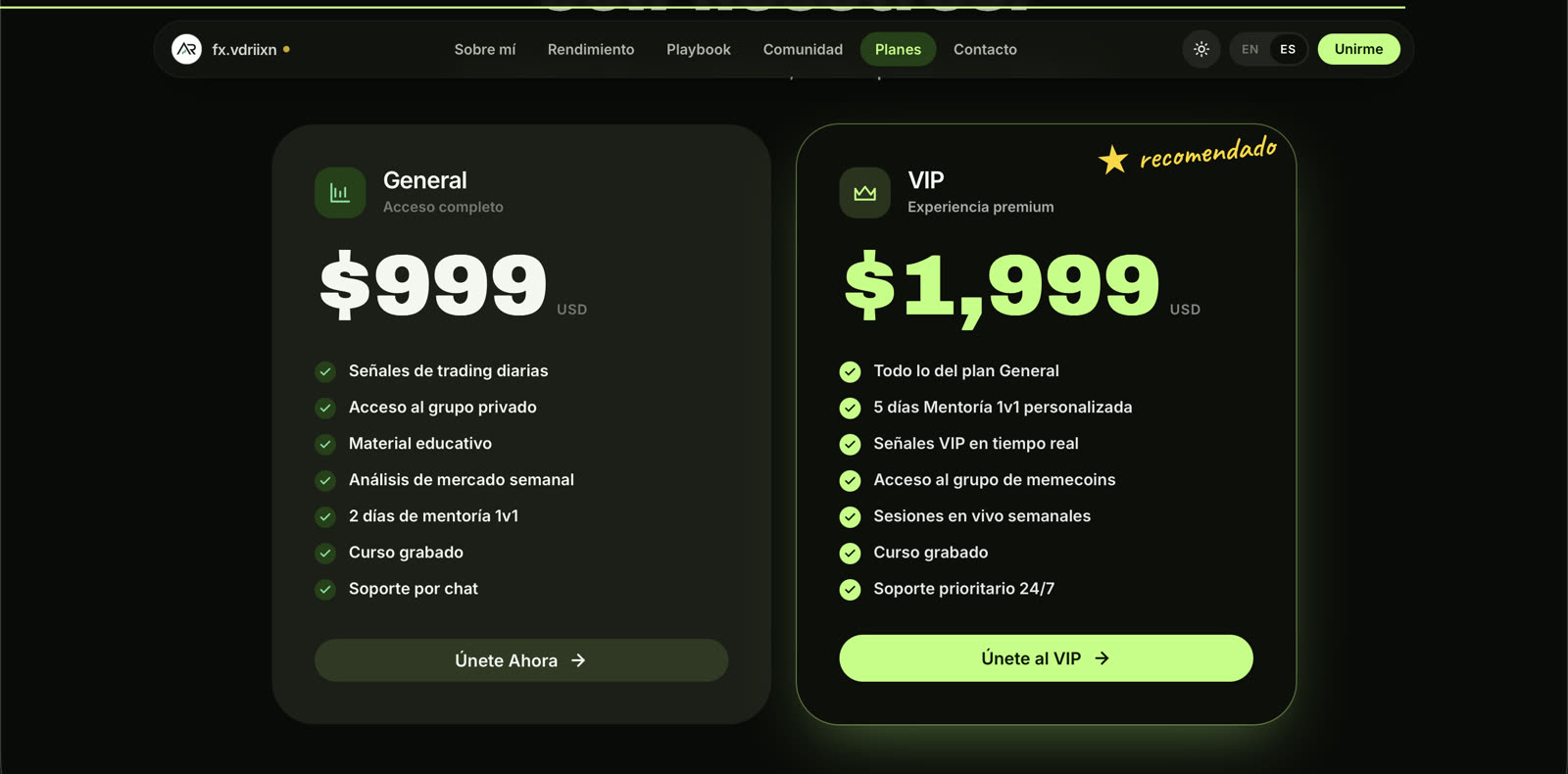 Membership plans — General vs VIP