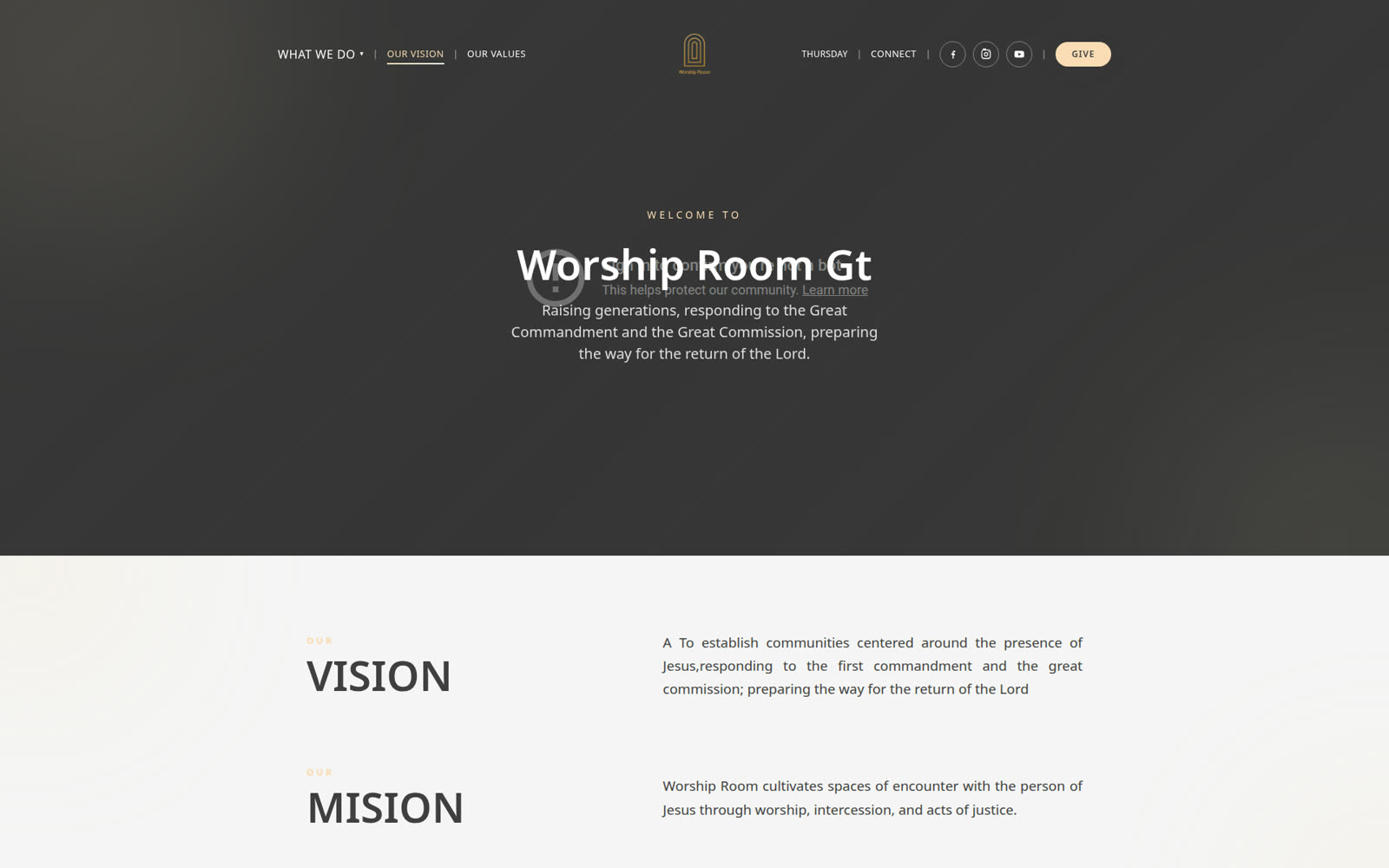 Worship Room GT — NGO Website